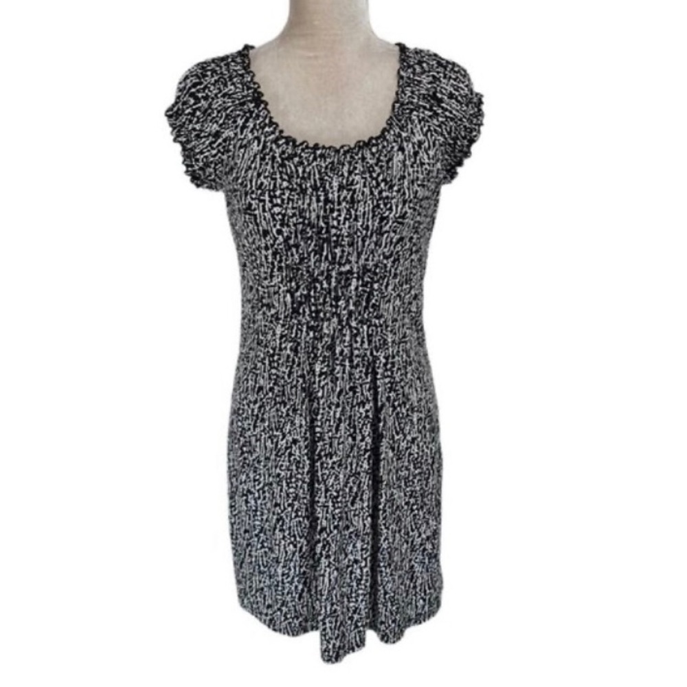MICHAEL KORS Women Animal Print Black & White Elastic sleeve Dress - size L - Picture 12 of 12